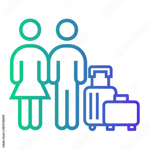 school holidays Line Gradient Icon