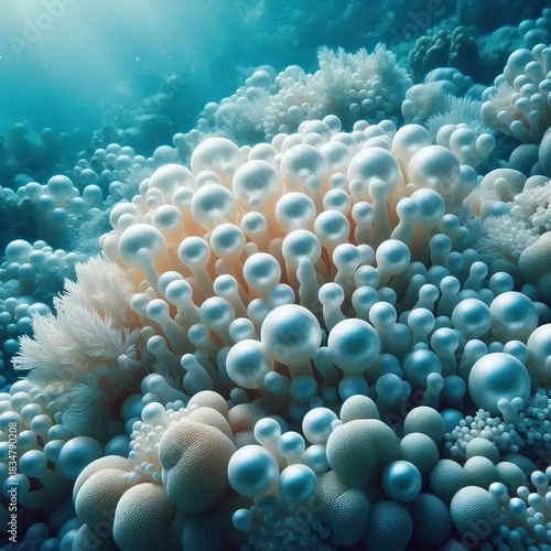 Pristine White Pearls in a Coral Reef