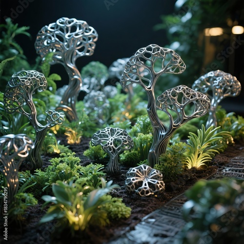Quantum Garden A DPrinted Garden of Fractal Plants Made from Sha