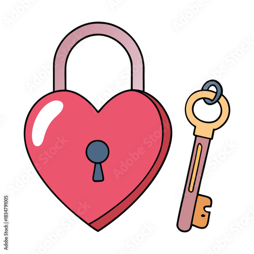 Heart-shaped lock with a tiny keyhole symbolizes hidden love, while a delicate key rests beside it, ready to unlock deep emotions and reveal a tender, heartfelt connection.
