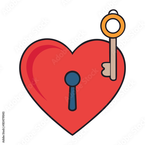 Heart-shaped lock with a tiny keyhole symbolizes hidden love, while a delicate key rests beside it, ready to unlock deep emotions and reveal a tender, heartfelt connection.
