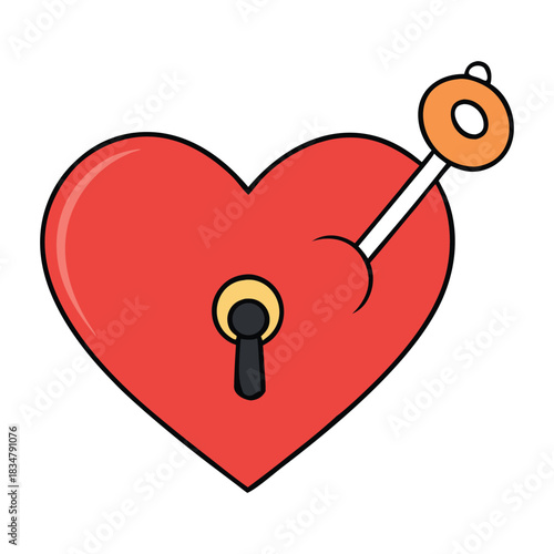 Heart-shaped lock with a tiny keyhole symbolizes hidden love, while a delicate key rests beside it, ready to unlock deep emotions and reveal a tender, heartfelt connection.
