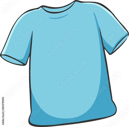 Plain Blue T Shirt Illustration

