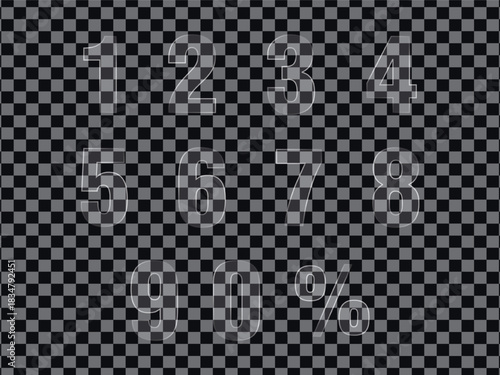 Liquid Glass Number Set – Transparent Glossy Vector Elements