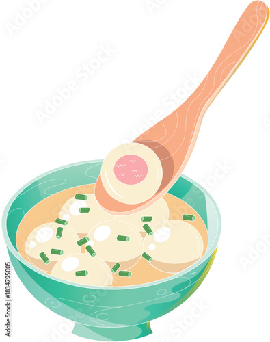 Fuzhou Fish Ball Soup Illustration