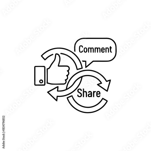 Smartphone Music Streaming Line Art Illustration vector
