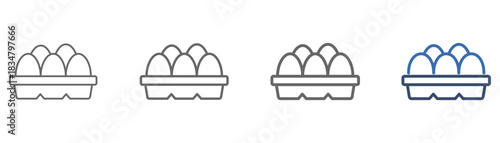 
outline icon set egg with egg design and place