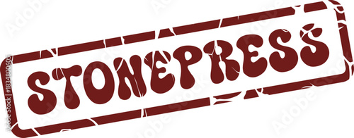 Stonepress aged rubber stamp impression for publishing and communication branding elements