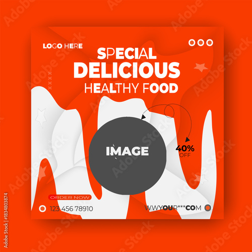 Special Delicious Food Social Media Design Template.