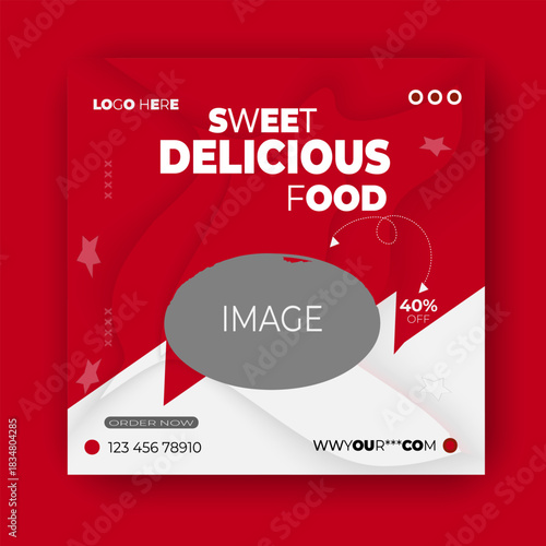 Special Delicious Food Social Media Design Template.
