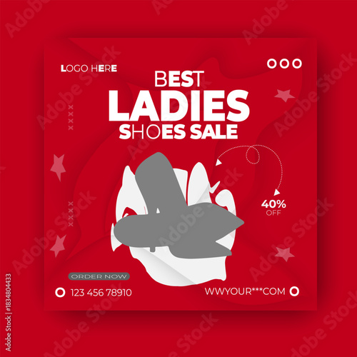 Best ladies shoes social media Post template.