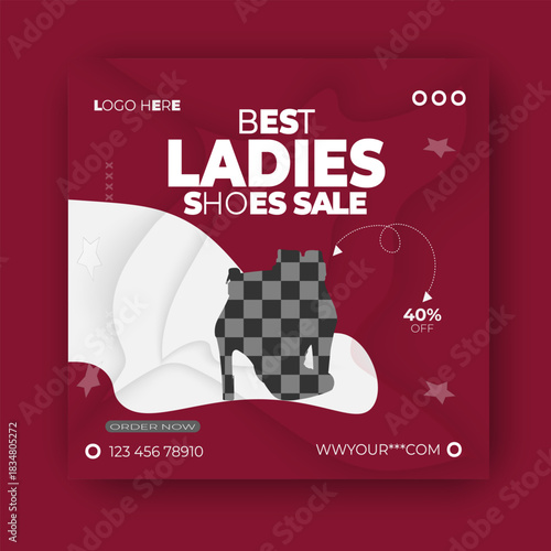 Best ladies shoes social media Post template.