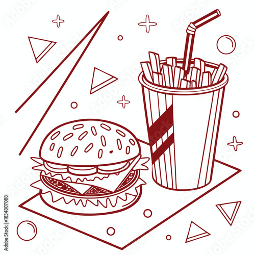 Fast Food Combo vector
