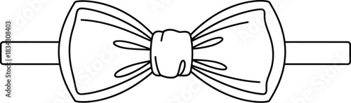 Elegant bow tie outline for fashion design needs