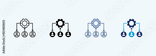 workload distribution Icon Set Multiple Style Collection