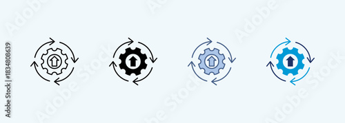 process improvement Icon Set Multiple Style Collection