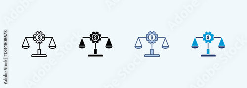 economies of scale Icon Set Multiple Style Collection