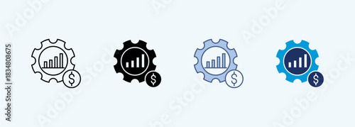 production efficiency Icon Set Multiple Style Collection