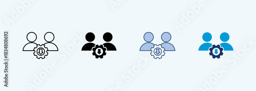 labor efficiency Icon Set Multiple Style Collection