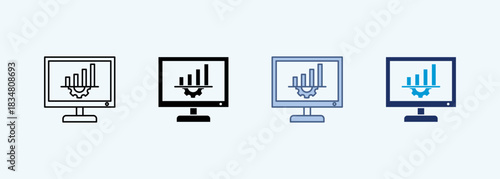 data analysis Icon Set Multiple Style Collection