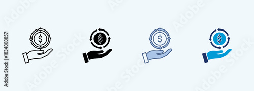 return investment Icon Set Multiple Style Collection