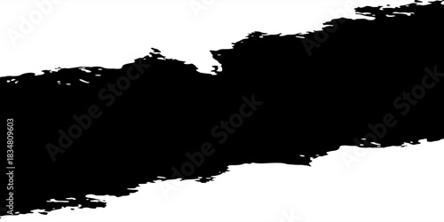 Silhouette Of A Coastal Landmass In Black On White Background For Map And Design Projects.vector illustration eps10