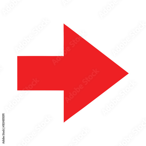 Bold red right pointing arrow symbol icon