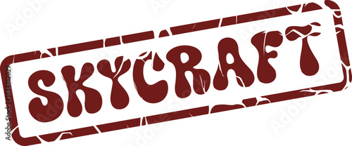 Distressed red rubber stamp featuring the prominent text SKYCRAFT for official documentation