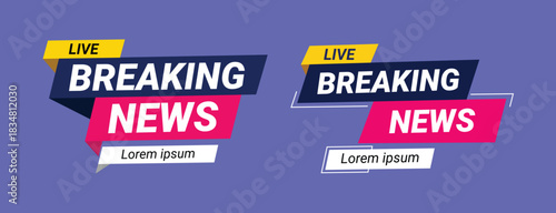 Breaking news banner template for live broadcast
