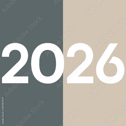 Happy New Year 2026 This minimalist graphic is perfect for New Year themes, calendars, posters, greeting cards, branding, social media posts, and promotional materials related to the year 2026.