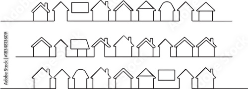 house neighborhood map icons urban plan schematic