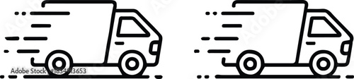 delivery cargo transport icon set minimal black white vector