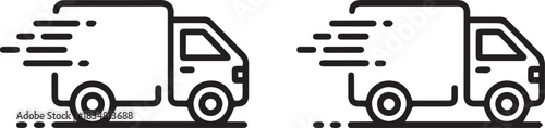 delivery van silhouette motion lines express shipping vector