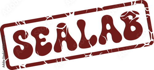 Distressed red rubber stamp featuring the prominent text SEALAB for official documentation