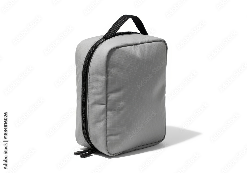 Fototapeta premium Compact Grey Travel Organizer Pouch with Zipper