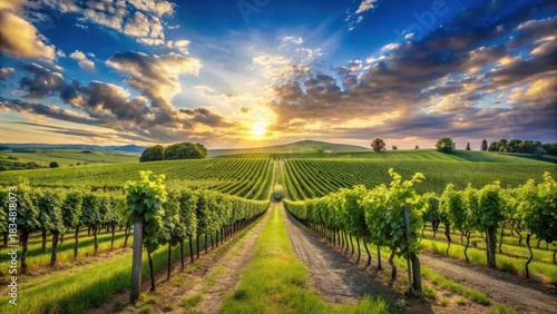 Wallpaper Mural Serene Vineyard Oasis Under Clear Blue Skies Torontodigital.ca