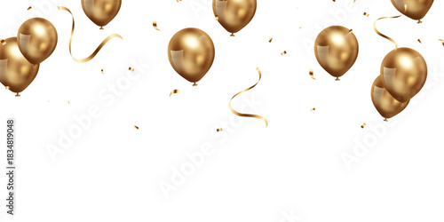 golden balloon background for festival decoration elegant vector illustration party