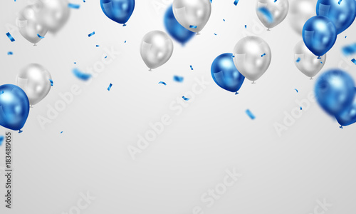 elegant blue balloon background For decorating festive events Vector illustration