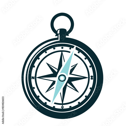 Compass Rose Icon, Navigation Tool Graphic