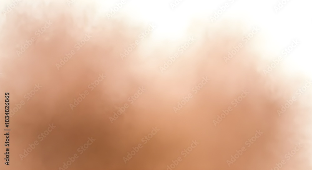 Fototapeta premium Brown dust cloud explosion in motion isolated on white background texture