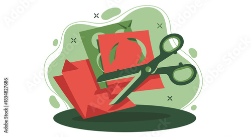 A vibrant illustration captures the essence of paper crafting, with scissors cutting through colorful paper, creating a dynamic visual.