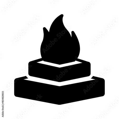 Vector solid black icon for Sacred flame