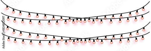Festive String Lights Elegant Illustration of Hanging Bulbs, Perfect for Holiday Season Celebrations and Decorations