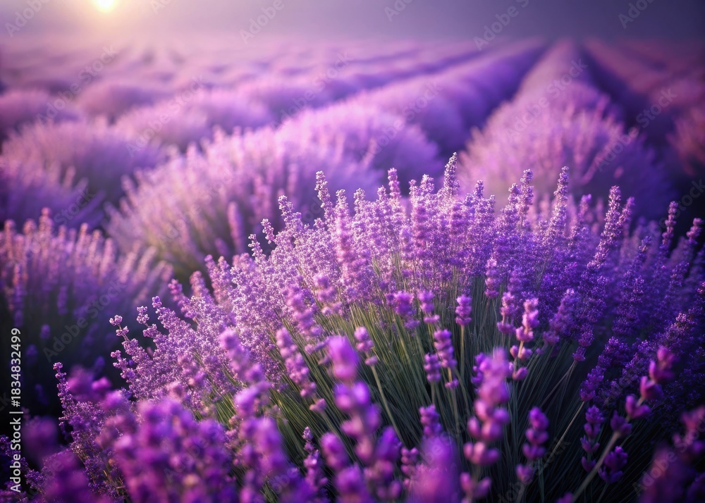 Obraz premium Brightening the landscape with a sea of purple, as delicate lavender blooms sway gently in the breeze