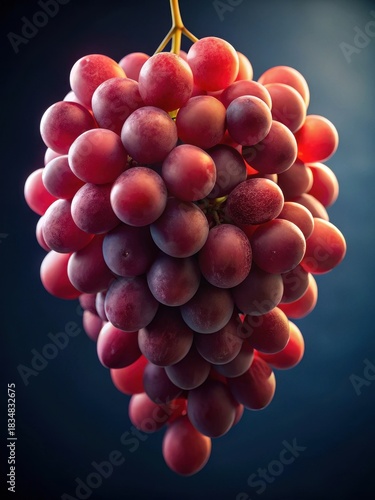 Plump, ripe red grapes cluster together in a vibrant arrangement