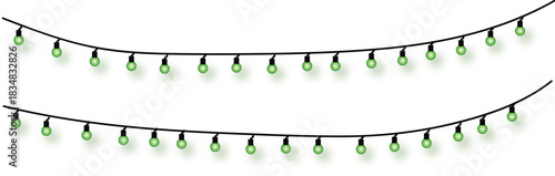 Christmas light string decoration on a white background, perfect for festive celebrations and holiday ambiance