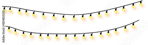 Decorative warm yellow string lights for creating a cozy and festive ambiance, perfect for holiday celebrations and event illumination
