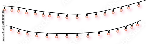 Festive String Lights Simple Vector Illustration of Glowing Bulbs, Perfect for Holiday Decorations and Celebrations