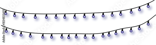 Festive string lights with blue bulbs, creating a magical and enchanting ambiance for celebrations and decor