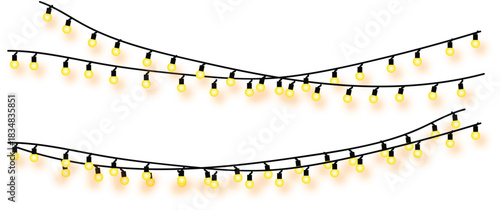 Decorative String Lights Illustration Festive Ambience of Glowing Bulb Garlands Ideal for Holiday Celebrations and Events